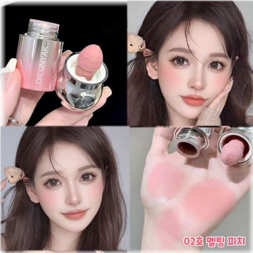 Chomilchak Jenideu Adol Beureosihyeong Rikwideu Beulreosyeo Chokchok Milchak Bolteochi , 1 Pack , 02 Ho Melting Pichi (초밀착 제니드 아돌 브러시형 리퀴드 블러셔 촉촉 밀착 볼터치 호 멜팅 피치)