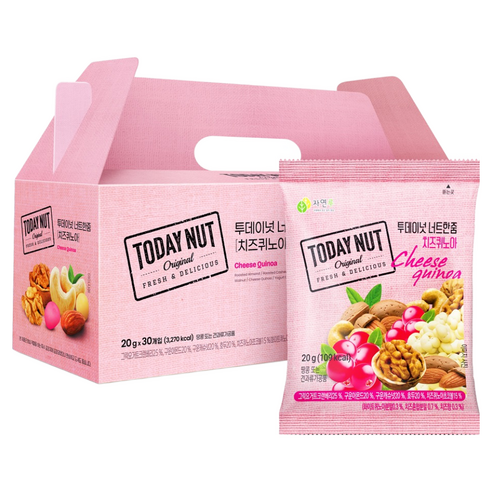 Tudeneot Neoteujum Cheese Kwinoa Mikseuneot , 20 g, 30 Pack (투데이넛 너트한줌 치즈퀴노아 믹스넛, 20g, 30개)
