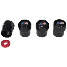 BMW M Taeo Eokaep Ma Pack Baelbeukaep 4 P Black , Geomjeong , 4 Pack (BMW M 타이어 에어캡 마개 밸브캡 4P 블랙, 검정, 4개)