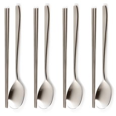 Wilribeu Domestic 304 Stainless Cutlery Set , Seumateusyatin , Spoon + Chopsticks , 4 Set (윌리브 국산 304스텐 수저세트, 스마트샤틴, 숟가락 + 젓가락, 4세트)