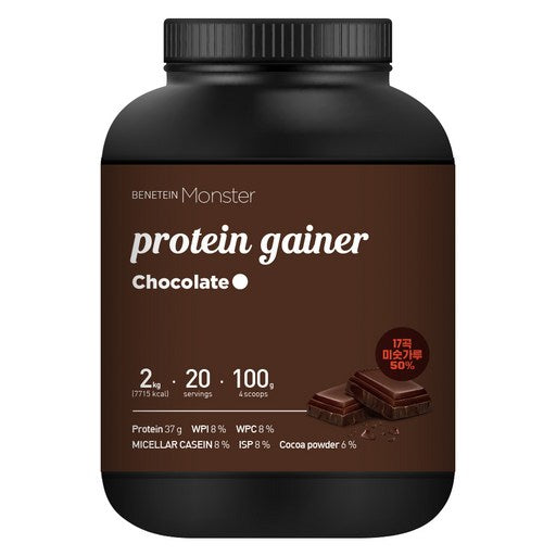 Betin Monseuteo Beolkeueop Peutin Geneo Chejungjeung Bochungje Chocolate Flavor , 1 Pack , 2 kg (베틴 몬스터 벌크업 프틴 게너 체중증 보충제)