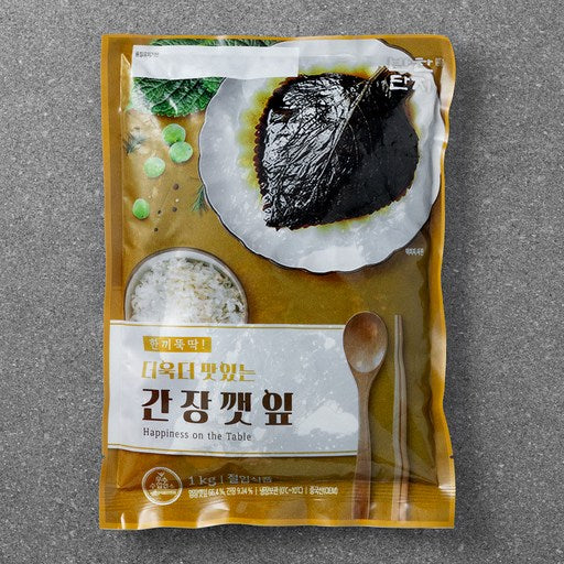 Deoukdeo Tasty Soy Sauce Perilla Leaves , 1 kg, 1 Pack (더욱더)