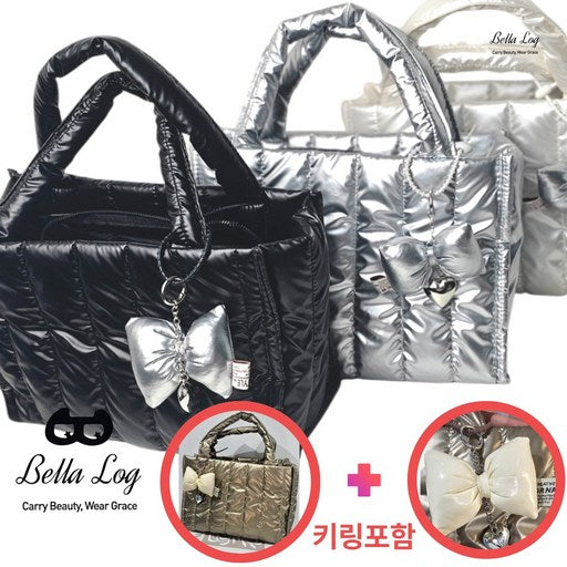 Geuje Geusyani Ribon Kiring Baek Kwilding Byeoun Deri Paeding Bikbaek (그제 그샤니 리본 키링 백 퀼딩 벼운 데리 패딩 빅백)
