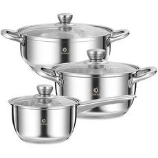 Teinriseu Sot 3 Types Set , 1 Set (테인리스 솥 3 종 세트, 1세트)