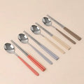 Yeonhwasam 304 Stainless Cutlery Set 2 In /4 In Sik Cutlery Set , 1 Set , Spoon (4 p) + Chopsticks (4 p), Geurim White + Geure + Red + Beuraun (연화삼월 304스텐 수저세트 2인/4인 한식 수저세트, 1세트, 숟가락(4p) + 젓가락(4p), 그림화이트+그레이+레드+브라운)