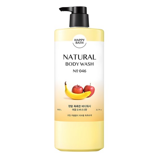 Haepabaseu Naechureol Jeongmal Moist Body Wosi Peuruti Scent , 900 g, 1 Pack (해파바스 내추럴 정말 워시 프루티)