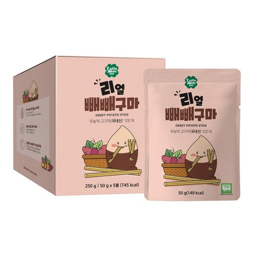 Rulrumam Rieolppaeppaeguma 5 Pack 50 g, 250 g, 1 Pack (룰루맘 리얼빼빼구마)