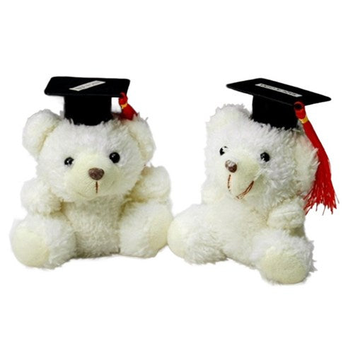 Hahahompati Hyeopryeokeopche Joleop Haksamo Gominhyeong , 2 Pack , White , 13.5 cm (하하홈파티 협력업체 졸업 학사모 곰인형, 2개, 화이트, 13.5cm)