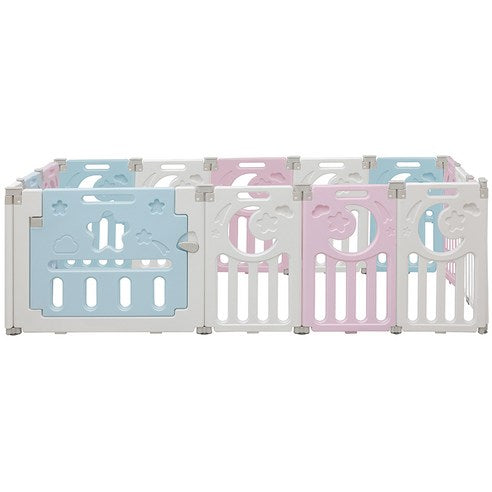 21 Set Giteuraendeu Gangaji Goyang Paseutel Jeopsik Penseu Anjeon Ultari Mun + Ultari 14 p Set , Mikseu ( White + Blue + Pink ), 1 Pack (21세기트랜드 강아지 고양이 파스텔 접이식 펜스 안전 울타리 문 + 울타리 14p 세트, 믹스(화이트 + 블루 + 핑크), 1개)