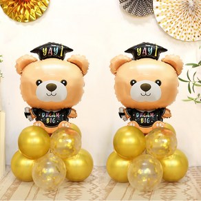 Joleoppungseongidung ( Joleophaksamo Riteulgomdol ) Gold Keonpeti 2 Pack Set , 1 Pack (졸업풍선기둥(졸업학사모 리틀곰돌이) 골드컨페티 2개세트, 1개)