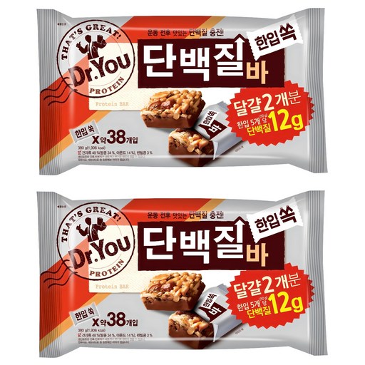 Dakteoyu Protein Ba , 380 g, 2 Pack (닥터유 바)