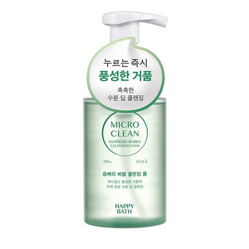 Haepibaseu Makeu Keulrin Sop Berry Beobeul Cleansing Foam , 1 Pack , 300 ml (해피바스 마이크로 클린 솝베리 버블 클렌징폼, 1개, 300ml)