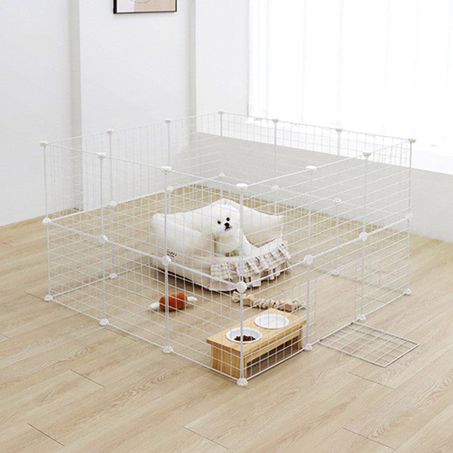 Petchoseu DIY Ultari 23 p + Cheolmangmun Set , White , 1 Set (펫초이스 DIY 울타리 23p + 철망문 세트, 화이트, 1세트)