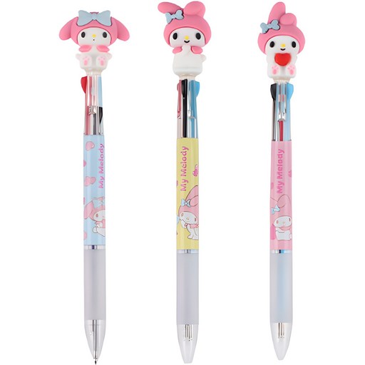 Sanriokaerikteojeu Mameldi Pigyueo 3 Saek Bolpen 3 Types Mungu Set , Raendeombalsong , 1 Set (산리오캐릭터즈 마멜디 피규어 색 볼펜 문구 랜덤발송)