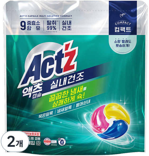 Aekcheu Multi Solution Silnaegeonjo Keom Pact Kaepsyul Set Je , 50 Pack , 2 Pack (액츠 실내건조 컴 캡슐 제)