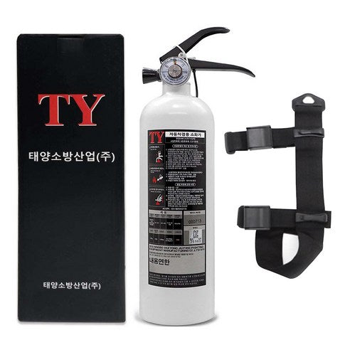 Kepaeo Guksobang Charyangyong ABC Bunmal Sohwagi White + Seuteuraep Set , 0.7 kg, 1 Set (케이파이어 한국소방 차량용 ABC 분말 소화기 화이트 + 스트랩 세트, 0.7kg, 1세트)