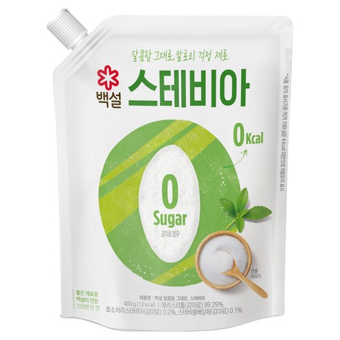 Baekseol Seutebia , 1 Pack , 400 g (백설 스테비아, 1개, 400g)