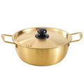 Jenkuseu Yangeun Persimmon Seong Seuteinriseu Ramyun Naembi , 1 Pack , Gold , 18 cm (젠쿠스 양은감성 스테인리스 라면냄비, 1개, 골드, 18cm)
