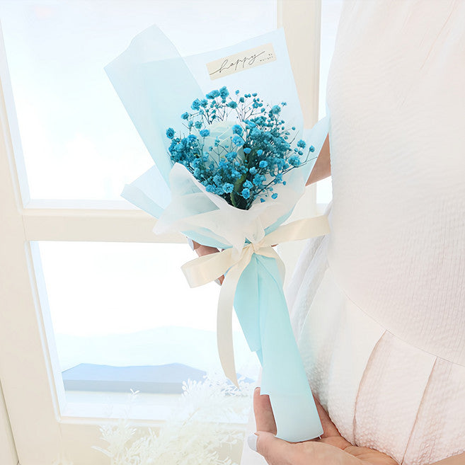 Mori & Binukkot Saenghwa Reobeu Song Rose An Pack Kkotdabal , Blue , 1 Pack (모리 비누꽃 생화 러브 송 안 꽃다발)
