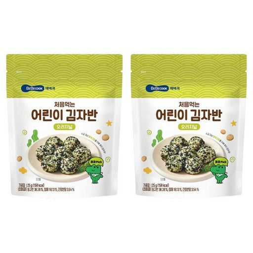 Bebekuk Cheoeum Meok Kids Gimjaban , Original , 25 g, 2 Pack (베베쿡 처음 먹 김자반)