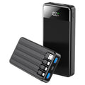 UOOFON Chehyeong Bojo Pear Teori Gosok Charging 30000 mAh Large Size PD 22.5 W QC 3.0 Janryangpyosi + 4 Pack Cable Multi Danja , Black , N 6 (UOOFON 일체형 보조배터리 고속충전 30000mAh 대용량 PD 22.5W QC3.0 잔량표시+ 4개 케이블 멀티단자, 블랙, N6)