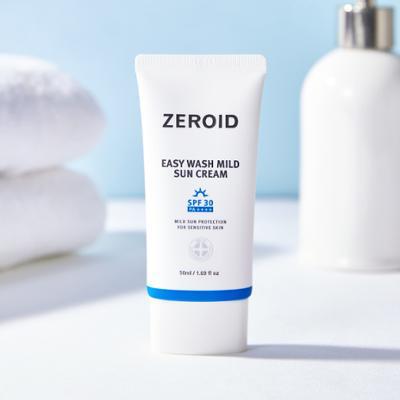 Set Jeong Swiun Mugijacha Jedeu Ji Wash Madeu Sunscreen 50 ml ([세정이 쉬운 무기자차] 제로이드 이지워시 마일드 선크림 50ml)