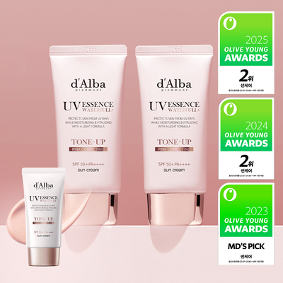 Saenggi Tone Up / Seuweteupeurupeu d'Alba Pink Tone Up Sunscreen Dyuo Gihoek (50 ml+50 ml) ([생기톤업/스웨트프루프] 달바 핑크 톤업 선크림 듀오 기획 (50ml+50ml))