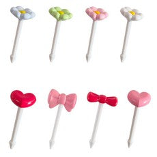 Kyuteumi Baby Jagi Ribon & Peulrawopik Set MP 305, 8 Pack , 1 Set (큐트미 아기자기 리본 앤 플라워픽 세트 MP305, 8개입, 1세트)