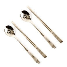Wilribeu Domestic 304 Stainless Bok Titanyum Cutlery Set , Honhap Color , Spoon 2 p + Chopsticks 2 p, 1 Set (윌리브 국산 304스텐 복 티타늄 수저세트, 혼합색상, 숟가락 2p + 젓가락 2p, 1세트)