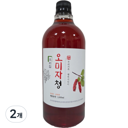 Mungyeong Omijacheong Omijawonaek Omijaekgiseu Our Jipomijacheong , 1 L, 1 Pack , 2 Pack (문경 오미자청 오미자원액 오미자엑기스 집오미자청)