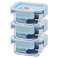 Rak & Rak Deo Clear Jik Square Milpyeyonggi Mint , 3 Pack , 160 ml (락앤락 더 클리어 직사각 밀폐용기 민트, 3개, 160ml)