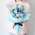Mori & Binukkot Maentik Peurijeobeudeu Rose 20 Song Kkotdabal , Maentik Blue , 1 Pack (모리 비누꽃 맨틱 프리저브드 송 꽃다발)