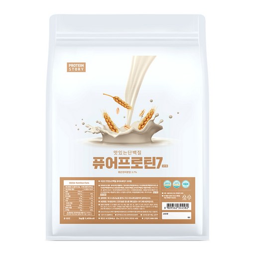 Peutinseutori Tasty Protein Pyueopeutin 7, 3 kg, 1 Pack , Oteumil (프틴스토리 퓨어프틴 오트밀)