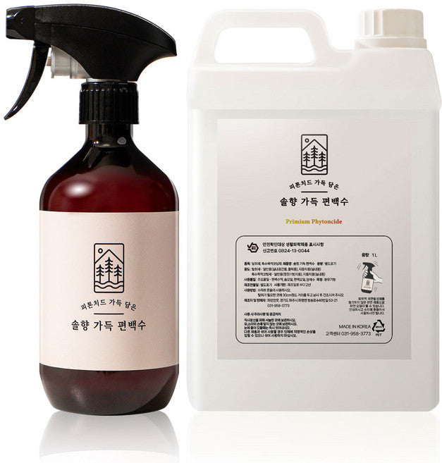 Sol Scent Deuk Ippyeonbaeksu Cheonyeon Pi Tone Chideu Wonaek Seupeure + Seupeure Gong Bottles , 1 Pack , 2 L (솔 득 잎편백수 천연 피 치드 원액 스프레 공)