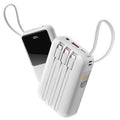 TRYSEEK Gosok Charging PD 22.5 W Large Size Mini 4 in 1 Cable Chehyeong Bojo Pear Teori 12000 mAh Multi Danja USB-C LED Janryang , White , N 13 (TRYSEEK 고속충전 PD 22.5W 대용량 미니 4in1 케이블 일체형 보조배터리 12000mAh 멀티단자 C타입 LED잔량, 화이트, N13)