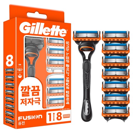 Gillette Pyujeon 5 Jung Seoseupensyeon Noodles Gi Set , Haendeul + Noodles Nal 8 p, 1 Set (퓨전 중 서스펜션 기 핸들 날)