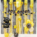 Patijjang Suryo Raendeu Pungseon Keoteun Set Sheets Sik Chukha Pati Sopum , 1 Pack , Suryo ( Baetji Gold Black ) (파티짱 수료 가랜드 풍선 커튼 세트 장식 축하 파티 소품, 1개, 수료 (뱃지 골드블랙))