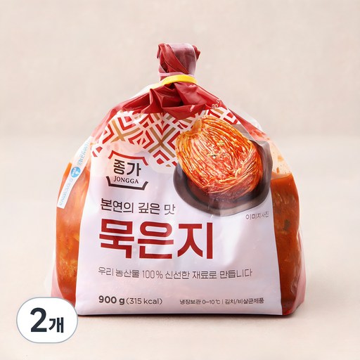 Jongga Bonyeon Gipeun Flavor Mukeunji , 900 g, 2 Pack (본연 깊은 묵은지)