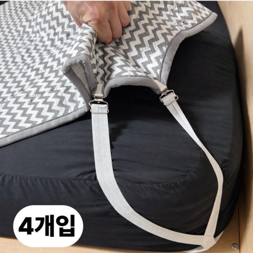 Chimdae Sheets In Cho Strong Chimdaepaedeu Gojeongjipge Milrimbangji Keulrip 4 p, 1 Set , White (침대 인 초 침대패드 고정집게 밀림방지 클립)