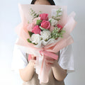 Mori & Johwa Tipani Morning Rose Binukkot Kkotdabal So , Pink , 1 Pack (모리 조화 티파니 비누꽃 꽃다발 소)