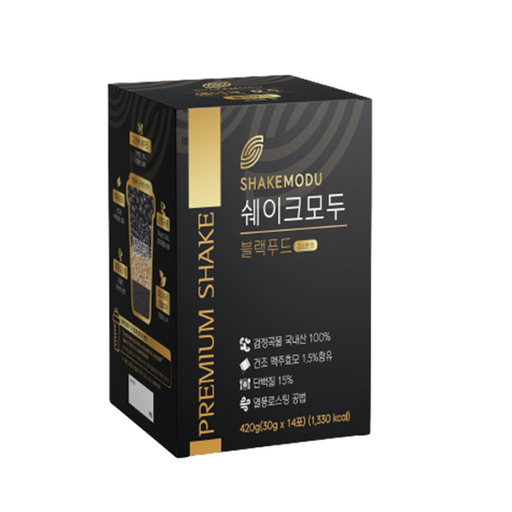 Swekeumo Domestic Beulraekpudeu 420 g(30 g x 14 Packets ) Seoritae Siksadaeyong Seonsik , 30 g, 14 Pack (쉐크모 블랙푸드 서리태 식사대용 선식)