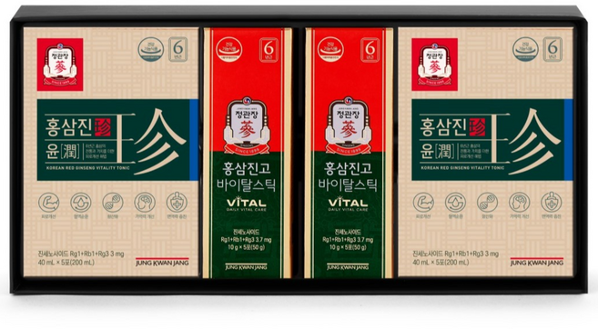 KGC Authentic Daborok Seupyesyeol Red Ginseng Jinyun 40 ml 10 p + Red Ginseng Jingo Batal Stick 10 g 20 p Set , 1 Set (정관장 정품 다보록 스폐셜 베스트 홍삼진윤 40ml 10p + 홍삼진고 바이탈스틱 10g 20p 세트, 1세트)