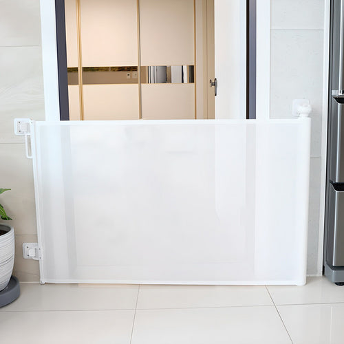 21 Set Giteuraendeu Seureureuksseuk Giljojeol Jeopsik Meswi Seulradeu Banjadong Rimmak Anjeonmun , White , 1 Pack (21세기트랜드 스르륵쓱 길이조절 접이식 메쉬 슬라이드 반자동 가림막 안전문, 화이트, 1개)