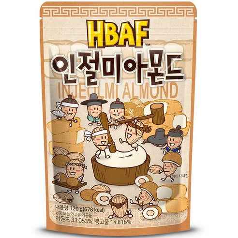 Bapeu Injeolmi Amondeu , 120 g, 1 Pack (바프 인절미 아몬드, 120g, 1개)