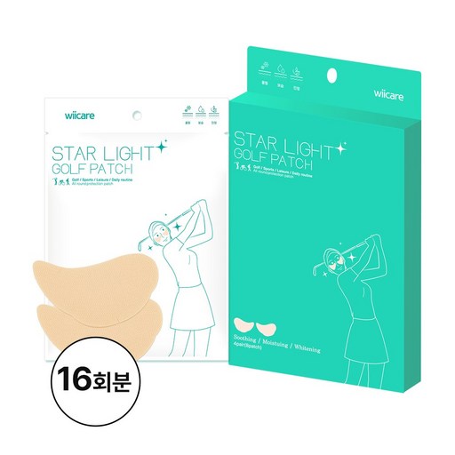 Wikeeo Golpeupaechi Gimi Jaoeseon Chadan Golpeu Sseon Paechi , 3.8 g, 16 Pack (위케어 골프패치 기미 자외선 차단 골프 썬 패치)