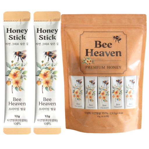 Bihebeun Top Grade Yasaenghwa Jayeon Honey Stick , 30 Pack , 12 g (비헤븐 야생화 자연)