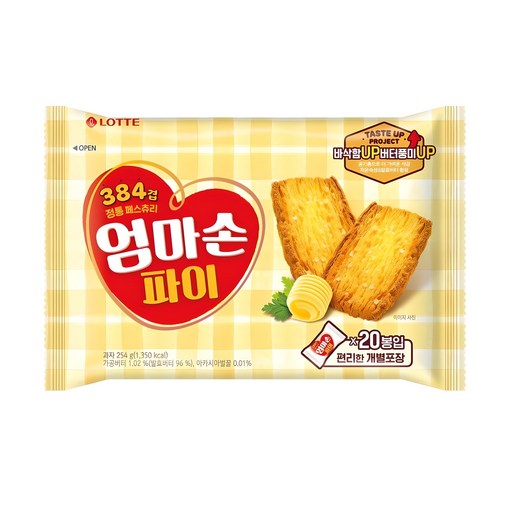 Lotte Welpudeu Eommasonpa , 254 g, 1 Pack (웰푸드 엄마손파)