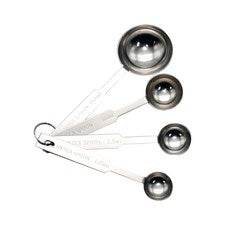 Hombeking Stainless Gyeryang Seupun 4 Types Set , 1 Pack (이홈베이킹 스텐 계량 스푼 4종 세트, 1개)