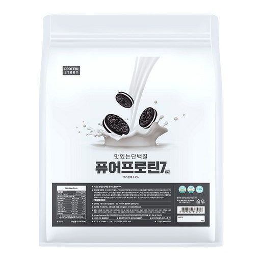 Peutinseutori Tasty Protein Pyueopeutin 7, 3 kg, Pyueopeutin 7 Tasty Yucheong Protein Bochungje 3 kg Cookie Flavor , 1 Pack (프틴스토리 퓨어프틴 유청 보충제)