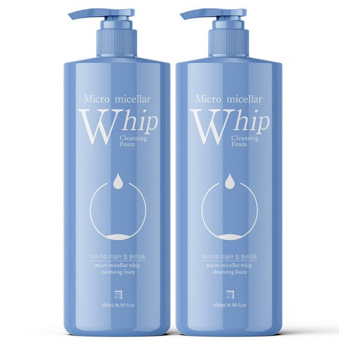 Salrimbaekseo Makeu Miselra Hwip Cleansing Foam , 500 ml, 2 Pack (살림백서 마이크로 미셀라 휩 클렌징폼, 500ml, 2개)